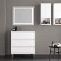 mueble baño 3 cajones blanco mate