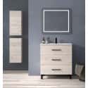 mueble baño 3 cajones tirador negro