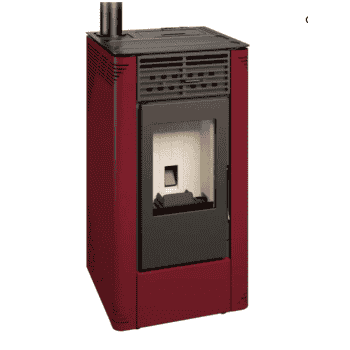 estufa pellet roja