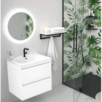 mueble baño blanco con tirador negro
