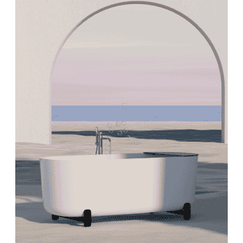 bañera con pie negro