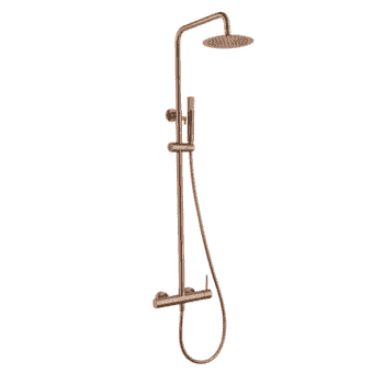 columna ducha monomando oro rosa cepillado