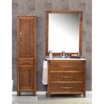 mueble baño madera nogal