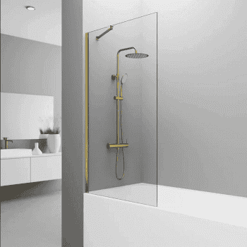 mampara bañera oro cepillado