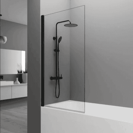 mampara open black 1 bañera