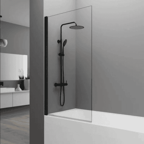 mampara open black 1 bañera