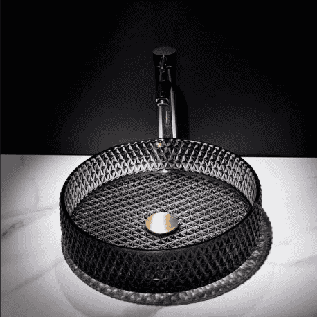 lavabo cristal negro
