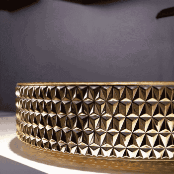 lavabo oro sobre encimera