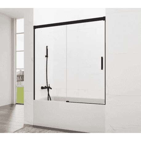 mampara negra bañera