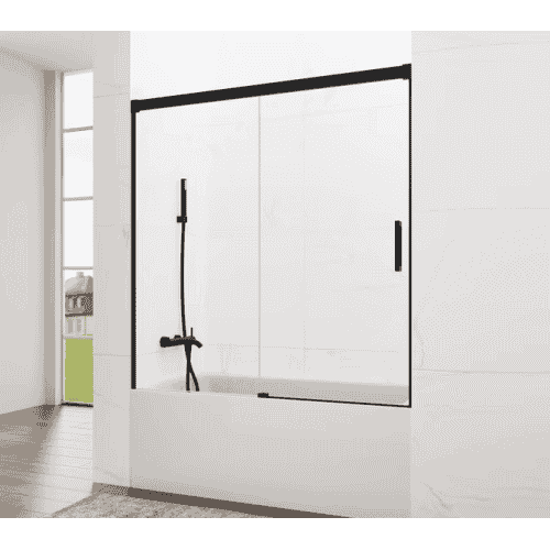 mampara negra bañera