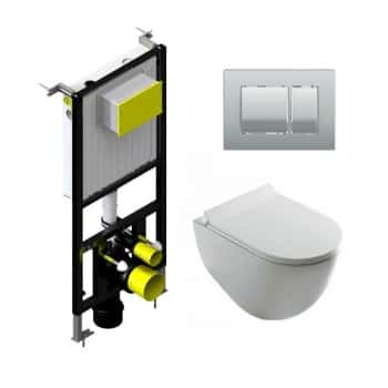 pack inodoro suspendido y cisterna empotrada