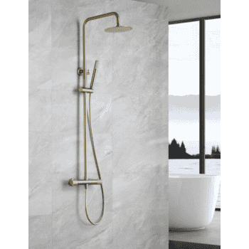 Columna ducha line oro cepillado