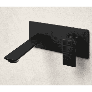 grifo pared cuadrado negro mate