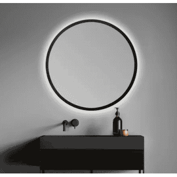 Espejo Borde Pintado Negro Led