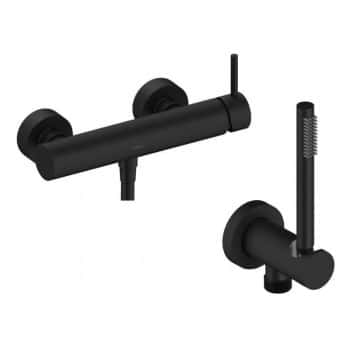 monomando loop negro ducha con complementos