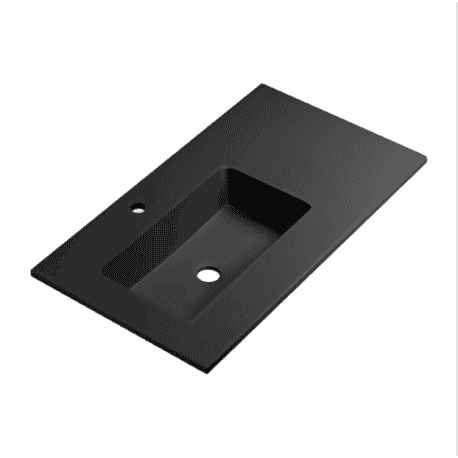 encimera desplazada negro mate porcelana