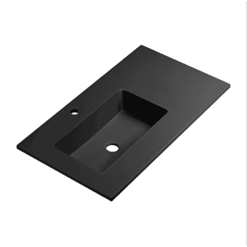 encimera desplazada negro mate porcelana