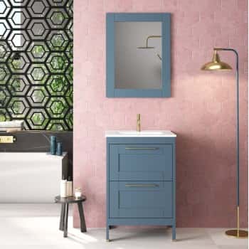 mueble baño azul