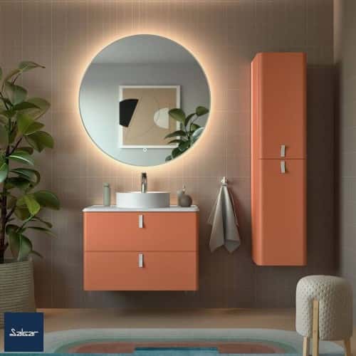 Mueble baño Uniiq con lavabo sobre-encimera