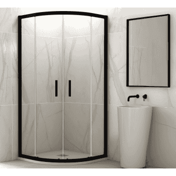 mampara semicircular negro mate