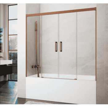 mampara bañera oro rosa