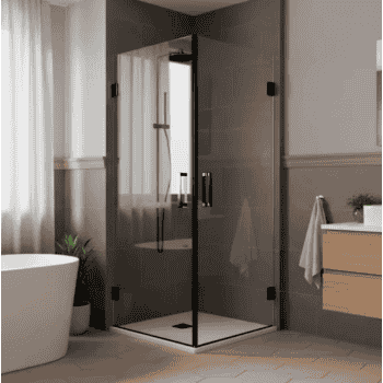 mampara abatible negra mate