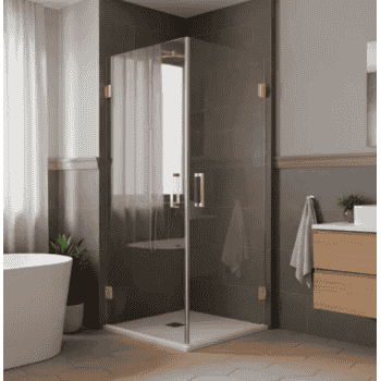 mampara abatible 2 hojas oro rosa