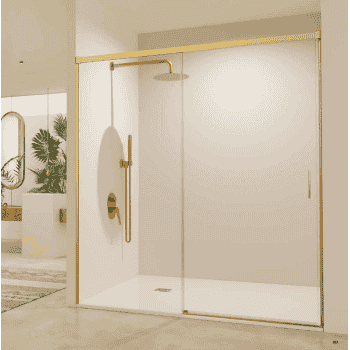 mampara stylo 1f+1c oro cepillado