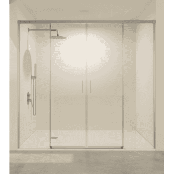 mampara stylo 2c+2f Niquel Cepillado