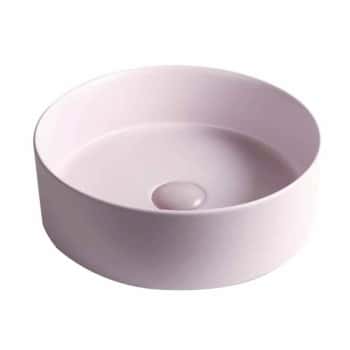 lavabo sobre encimera rosa