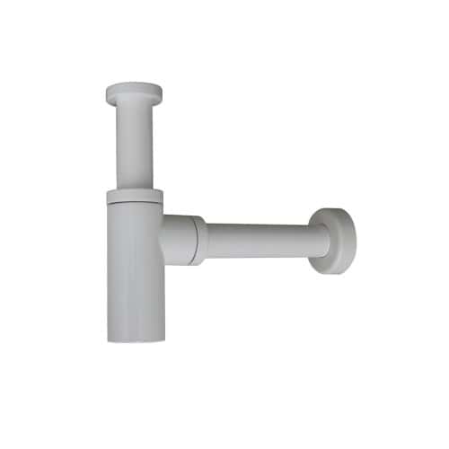 sifon desague lavabo blanco mate