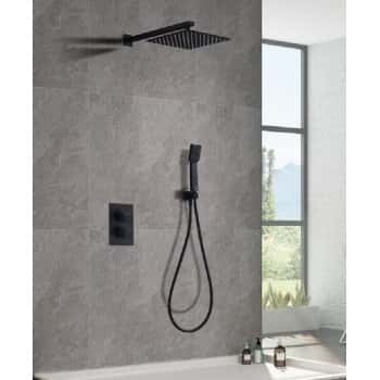 equipo ducha empotrado negro
