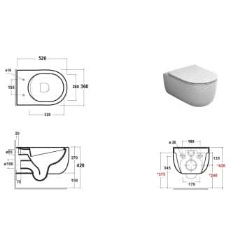 inodoro suspendido negro