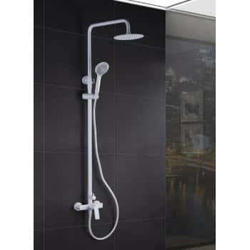 columna ducha blanca