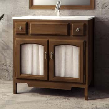 mueble baño madera natural