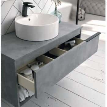 mueble baño suspendido cemento