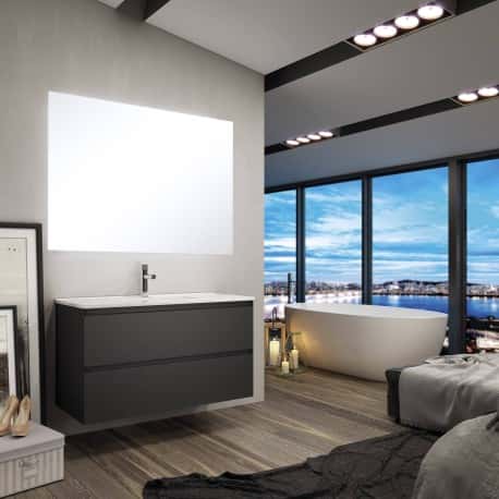 mueble baño negro mate