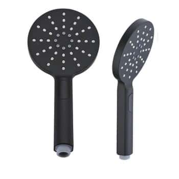 Mango ducha Negro redondo