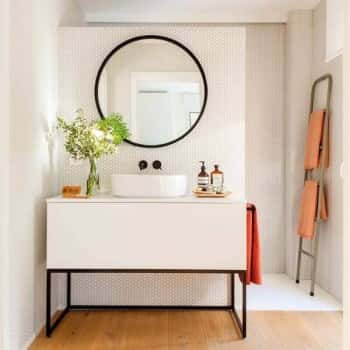 espejo redondo negro