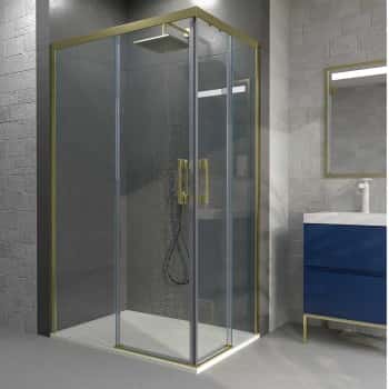 mampara angular oro brillo