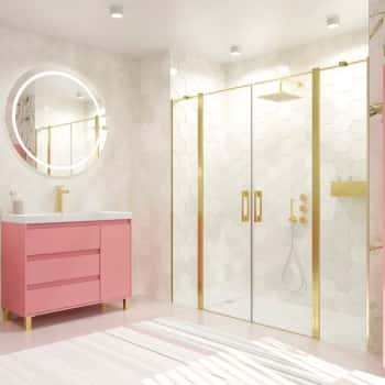 mampara abatible oro