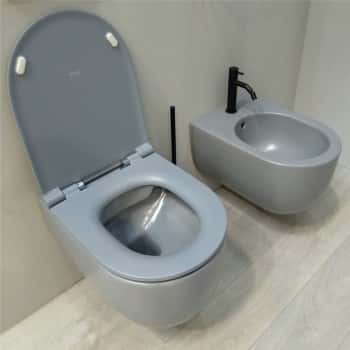 inodoro suspendido gris mate