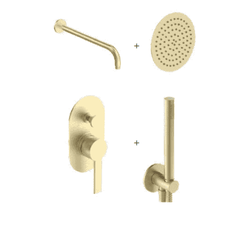 equipo ducha empotrado oro mate