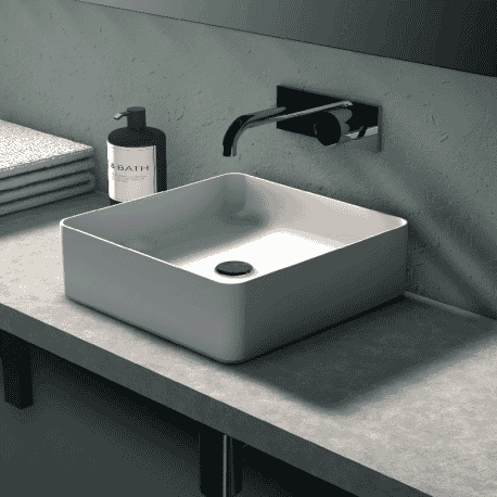 lavabo cuadrado blanco mate