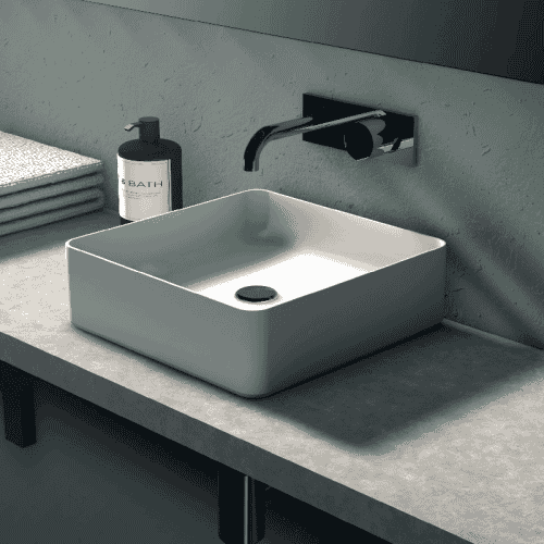 lavabo cuadrado blanco mate