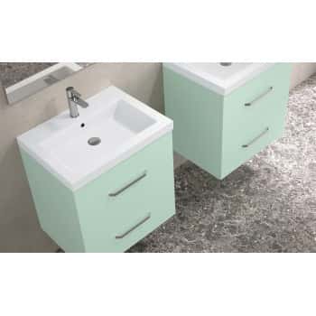 mueble baño verde tirador negro